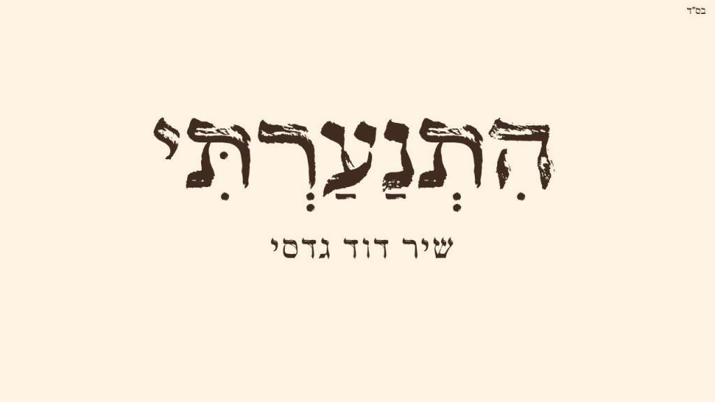 שיר דוד גדסי - הִתְנַעַרְתִּי